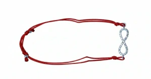 Šperky Nina - Červený náramok sa stríbrnou elipsou 925/1000 - nar ag H 273