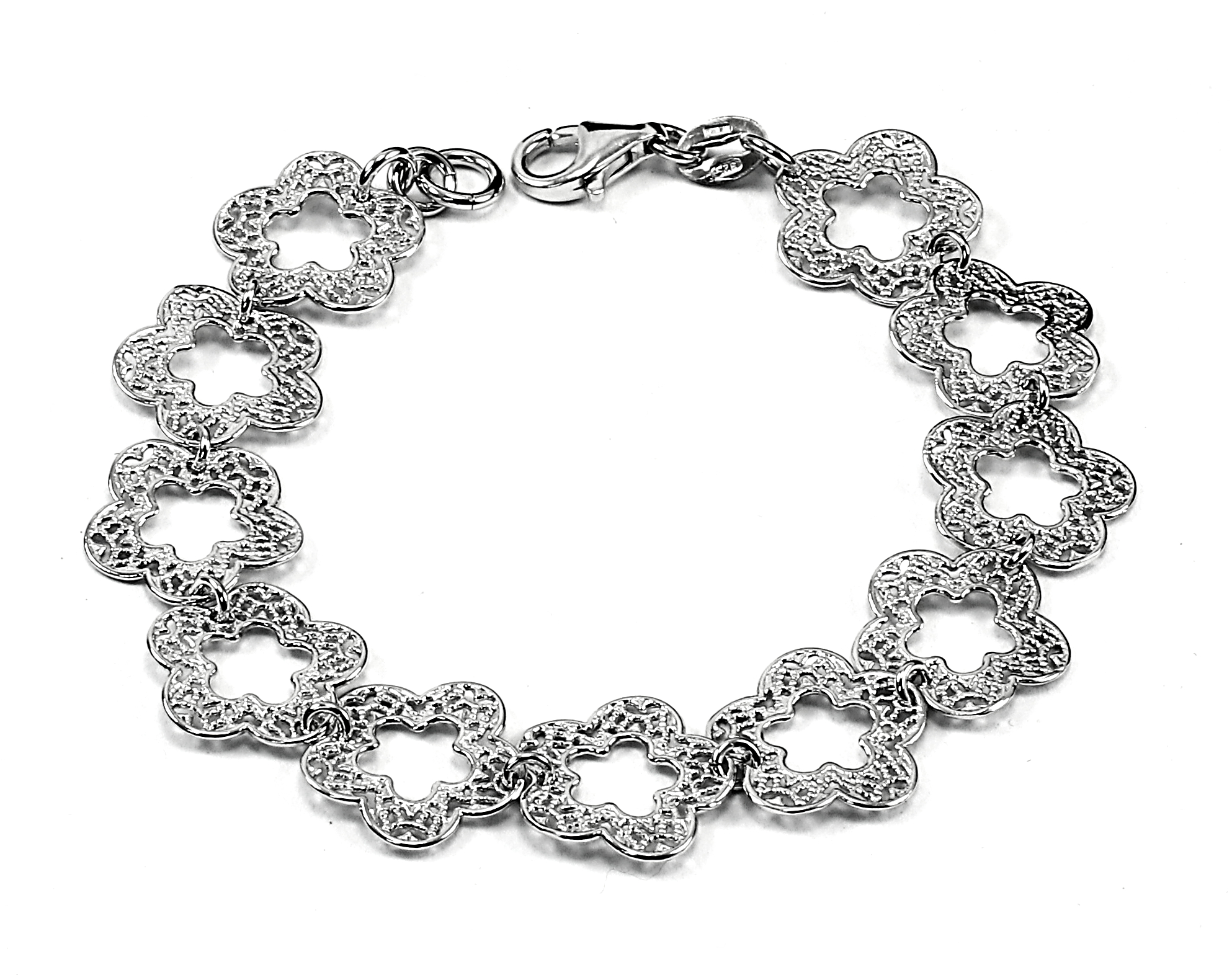 Šperky Nina - Strieborný náramok 925/1000 - kvetiny - nar ag H 294