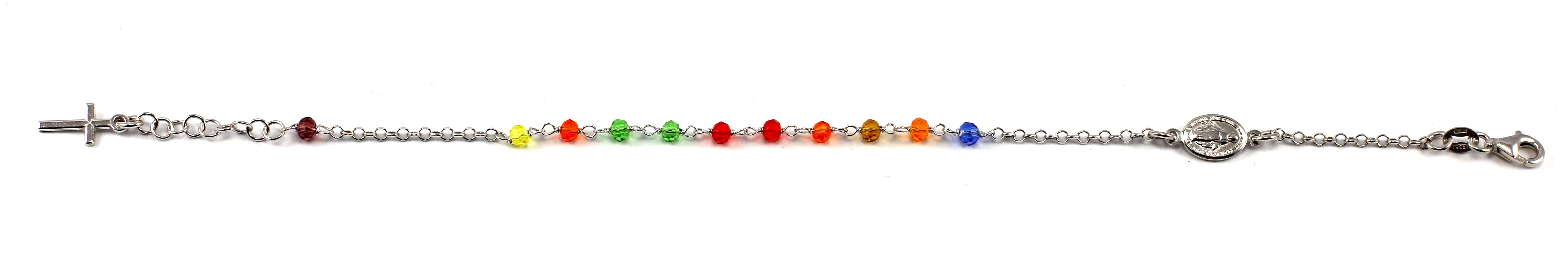 Šperky Nina - Strieborný náramok - ruženec barevný 925/1000 - nar ag H 320