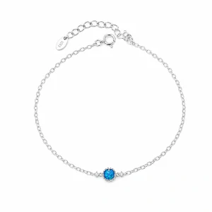 Šperky Nina – Minimalistický strieborný náramok Opálová kapička so zirkónmi (16,5 – 19,5 cm) 925/1000 - nar 524